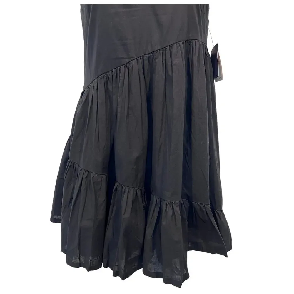 Melrose and Market Wmns Small Black Strappy Lined Tiered Mini Dress NEW